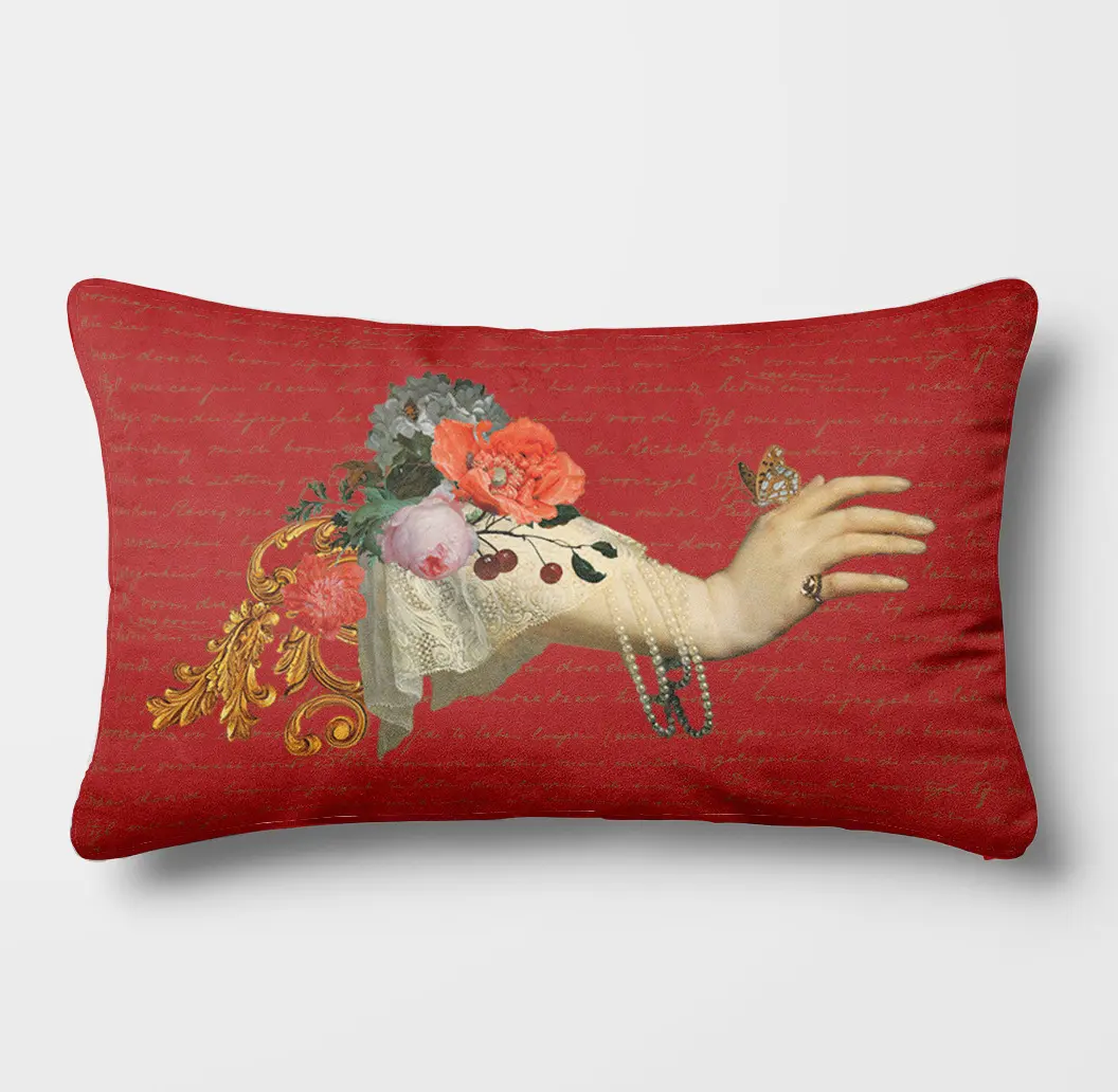 coussin botanical garden 30x50 rouge