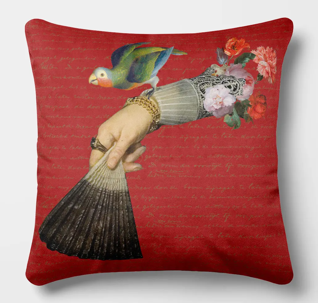coussin botanical garden 45x45 rouge