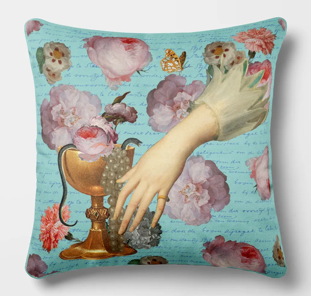 coussin botanical garden 45x45 turquoise