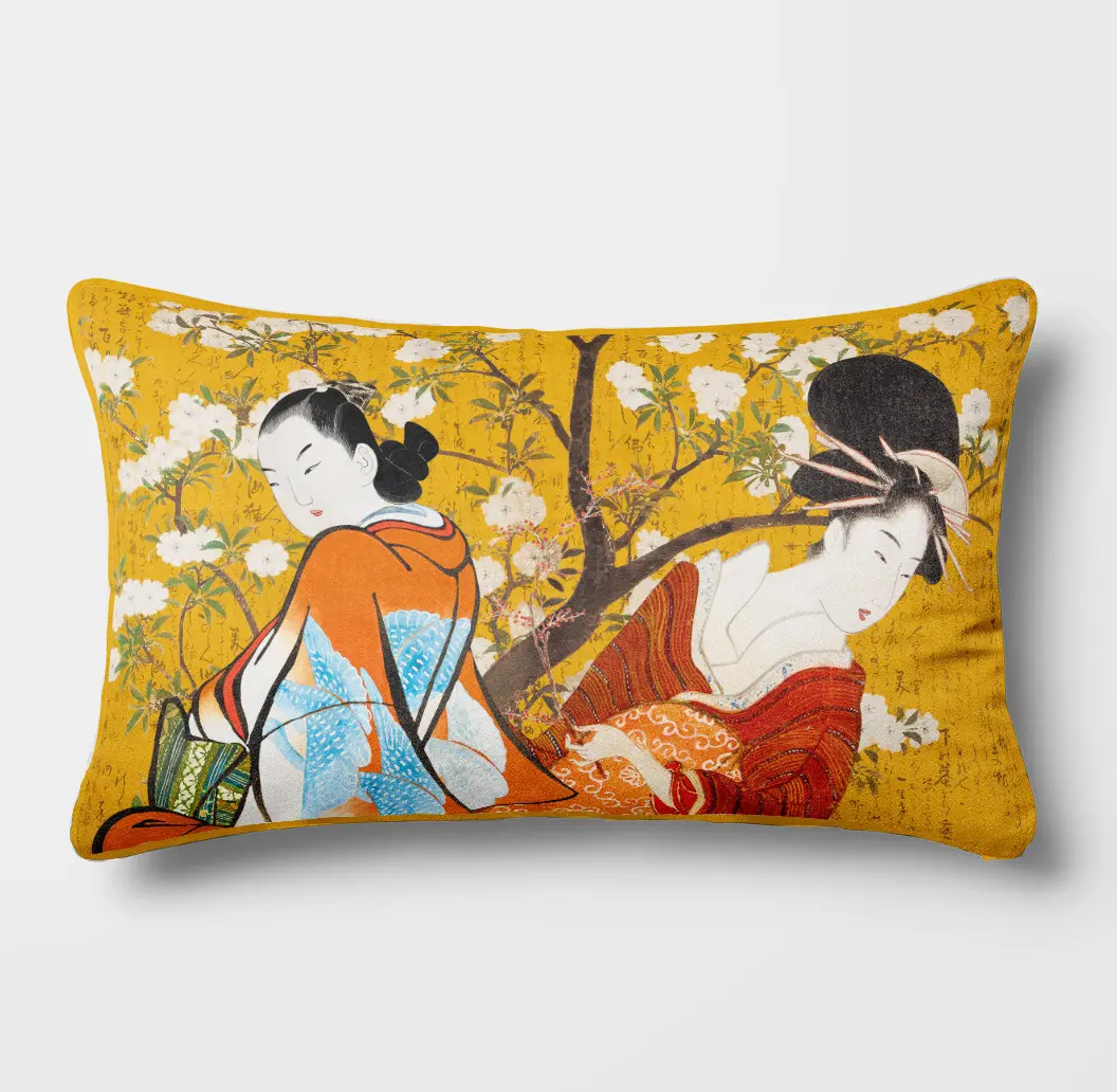 coussin japan 30x50 jaune