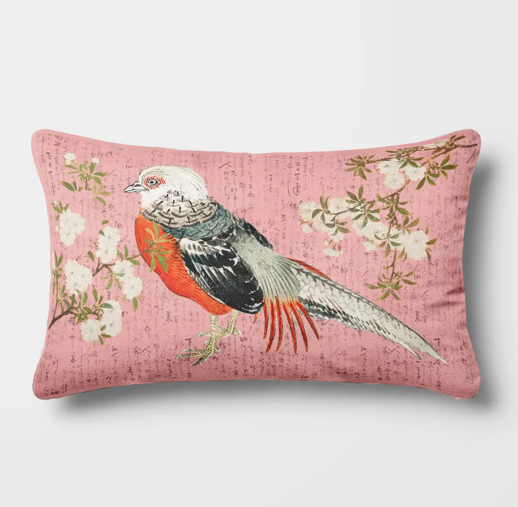 coussin japan 30x50 rose